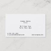 コーヒーショップブラウン 名刺 (裏面)