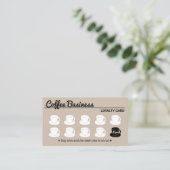 コーヒーショッププレーンベージュカスタマーロイヤリティ ロイヤリティカード (スタンド正面)