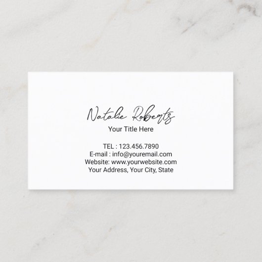 コーヒーショッププロフェッショナルミニマリスト 名刺 (裏面)