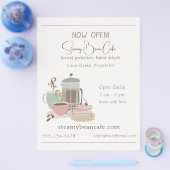 コーヒーショップベーカリーカフェ予測できなレトロ水彩 チラシ (シングル)