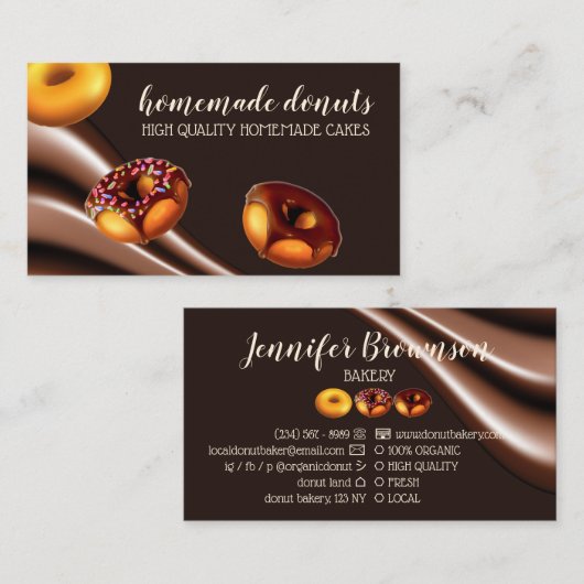 コーヒーショップベーカリードーナツ 名刺 (正面/裏面)
