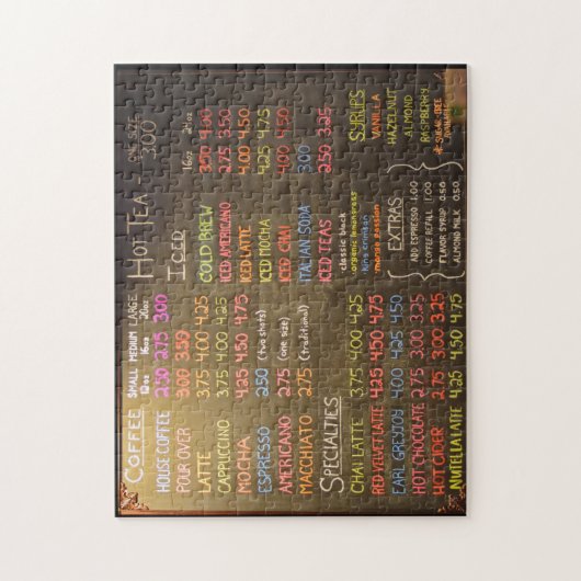 コーヒーショップメニュー – 11x14 - 252個 ジグソーパズル (縦)