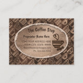コーヒーショップラテマグアートビーンズチョコレートブラウン  名刺 (正面)