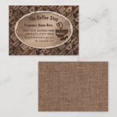 コーヒーショップラテマグアートビーンズチョコレートブラウン  名刺 (正面/裏面)