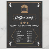 コーヒーショップレトロの写真とロゴメニューカード (正面)