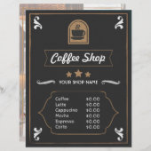 コーヒーショップレトロの写真とロゴメニューカード (正面/裏面)