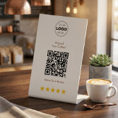 コーヒーショップレビューQRコード 台座サイン