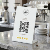 コーヒーショップレビューQRコード 台座サイン