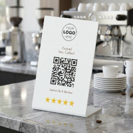 コーヒーショップレビューQRコード 台座サイン