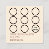 コーヒーショップロイヤリティカードカフェ豆 スクエア名刺 (裏面)