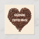 コーヒーショップロイヤリティカードカフェ豆 スクエア名刺 (正面)