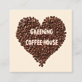 コーヒーショップロイヤリティカードカフェ豆 スクエア名刺