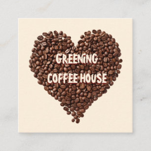 コーヒーショップロイヤリティカードカフェ豆 スクエア名刺