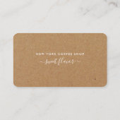 コーヒーショップロイヤリティカード素朴- Kraft ロイヤリティカード (裏面)