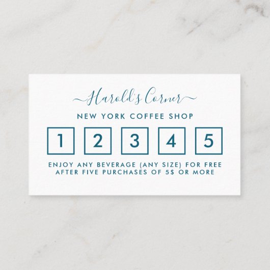 コーヒーショップロイヤリティカード – コーヒーアイコン ロイヤリティカード (裏面)