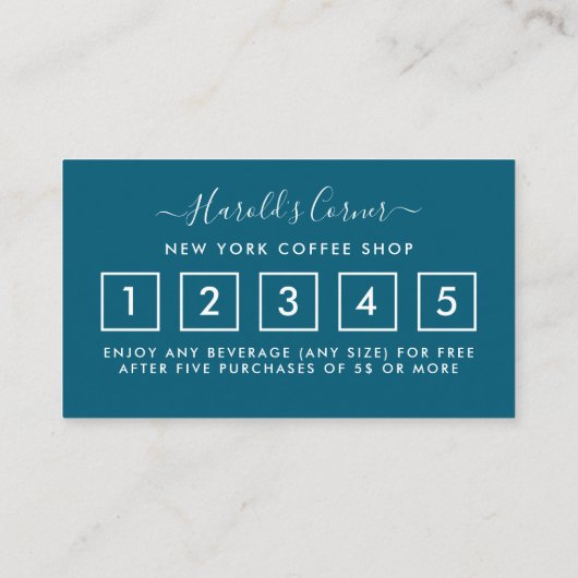 コーヒーショップロイヤリティカード – ブルーコーヒーマグ ロイヤリティカード (裏面)