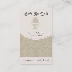 コーヒーショップロイヤリティパンチカード名刺 ロイヤリティカード