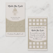 コーヒーショップロイヤリティパンチカード名刺 ロイヤリティカード (正面/裏面)