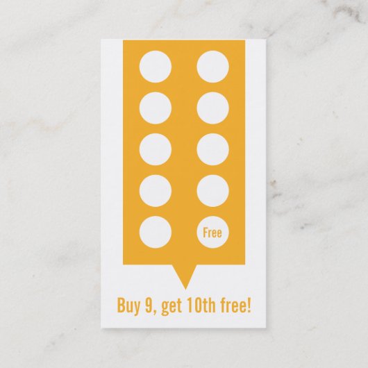 コーヒーショップロイヤリティパンチカード名刺 ロイヤリティカード (裏面)