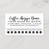 コーヒーショップロイヤリティパンチカード ロイヤリティカード (裏面)