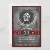 コーヒーショップロゴクリスマスオープンハウス |黒板 招待状 (正面)