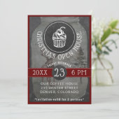 コーヒーショップロゴクリスマスオープンハウス |黒板 招待状 (スタンド正面)