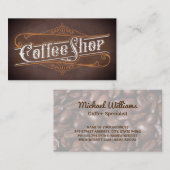 コーヒーショップヴィンテージレタリング 名刺 (正面/裏面)