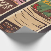 コーヒーショップヴィンテージヴィンテージバナー、カフェテリアと ラッピングペーパー (角)