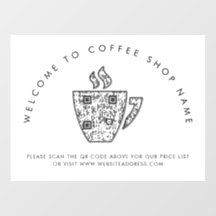 コーヒーショップ名 QRコード ウィンドウシールへようこそ