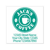 コーヒーショップ向け自墨加工ゴム印 セルフインキングスタンプ (デザイン)