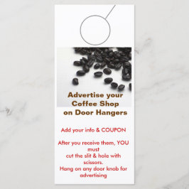コーヒーショップ広告のドアハンガープロモーションラベル