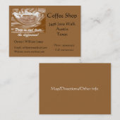 コーヒーショップ泡立ちコーヒーカップ 名刺 (正面/裏面)