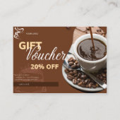 コーヒーショップ用のギフト券の20%オフ コーリングカード (正面)