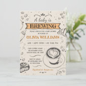 コーヒーショップ素朴ベビーが赤ちゃんシャワーを醸造している 招待状 (スタンド正面)