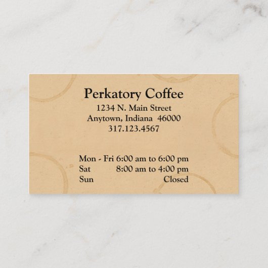 コーヒーショップ素朴ロイヤリティカードスプーン&フリービー ロイヤリティカード (裏面)