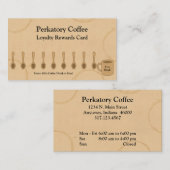 コーヒーショップ素朴ロイヤリティカードスプーン&フリービー ロイヤリティカード (正面/裏面)
