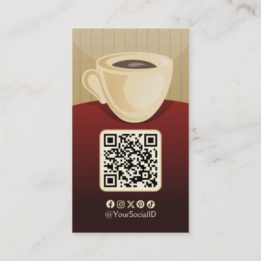 コーヒーショップ縦型名刺 名刺 (裏面)