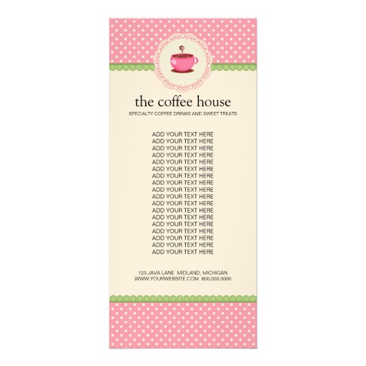 コーヒーショップ製品ラックカード ラックカード (正面)