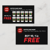 コーヒーショップ買10ゲート1カスタム人 ロイヤリティカード (正面/裏面)