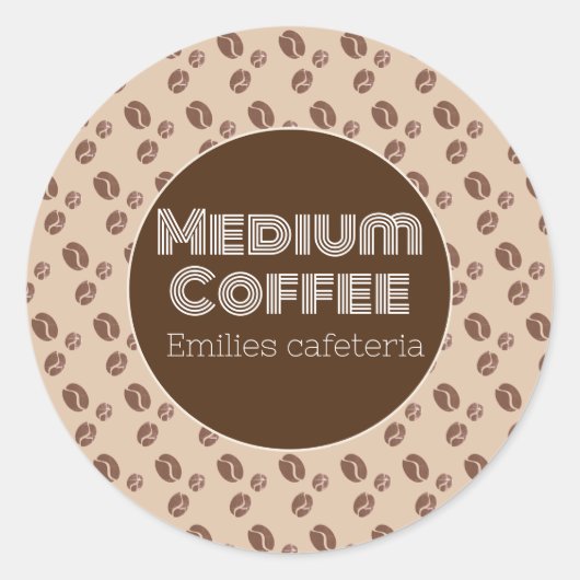 コーヒーショップ風味中型飲食店 ラウンドシール (正面)