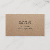 コーヒーショップ10カップクラフト素朴顧客ロイヤリティ ロイヤリティカード (裏面)