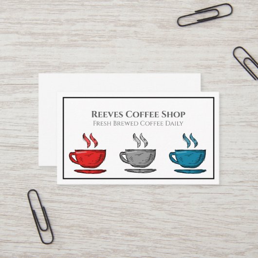 コーヒーショップ カフェ ビジネスカード (正面/裏面インサイチュ)