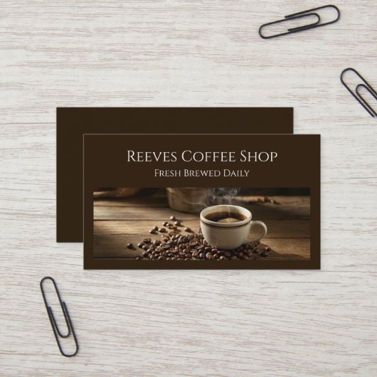 コーヒーショップ カフェ 名刺 (正面/裏面インサイチュ)