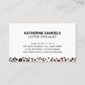 コーヒーショップ |コーヒーカップと豆 名刺 (裏面)