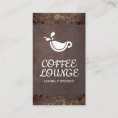 コーヒーショップ |コーヒーカップと豆 名刺 (正面)