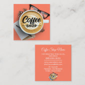 コーヒーショップ/コーヒーハウス/コーヒーストアスクエアブシン スクエア名刺 (正面/裏面)