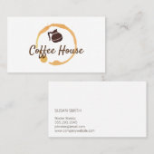 コーヒーショップ | コーヒーポット | コーヒー染色 名刺 (正面/裏面)