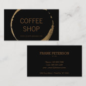 コーヒーショップ – コーヒー汚れ名刺 名刺 (正面/裏面)