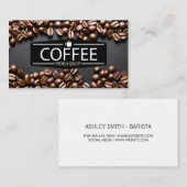 コーヒーショップ | コーヒー豆の背景 名刺 (正面/裏面)