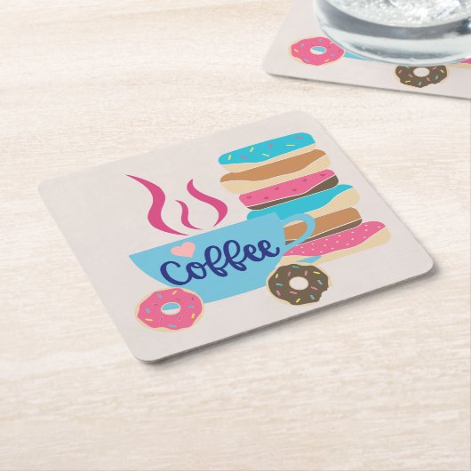 コーヒーショップ スクエアペーパーコースター (アングル)